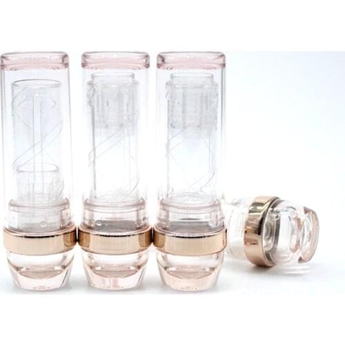 50PCS Transparent Empty Lipstick Container Tube DIY Lipstick Tube Lip Gloss Container Classical Lip Rouge Tube With Gold Color