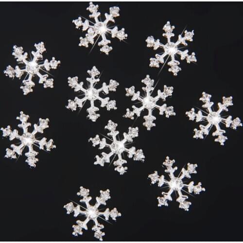 New Hot Sale 10pcs 14mm Crystal Snow Flake Buttons For Scrapbooking Craft Hair Clip Decor Sewing Supplies Accessories