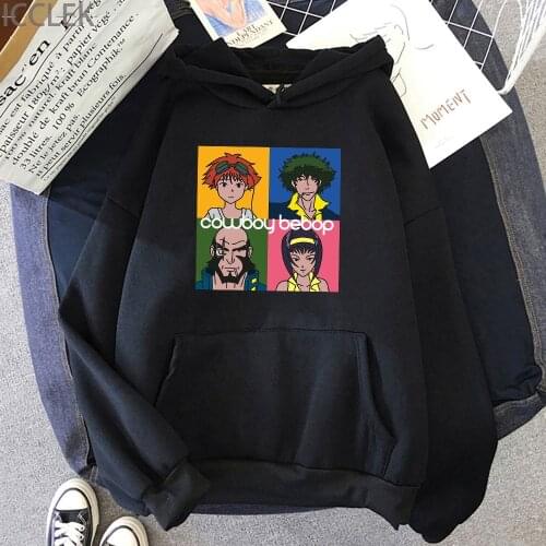 90s Classic Anime Cowboy Bebop Hoodie for Men Women Long Sleeves Spike Spiegel Hoodie Pullover Harajuku Tops Streetswear Hoodies