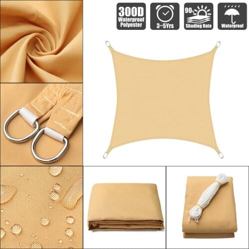 Sand 300D 160GSM Rectangular Shading Sail Polyester Oxford Household Waterproof Sunscreen Cloth Garden Awning Shade Outdoor