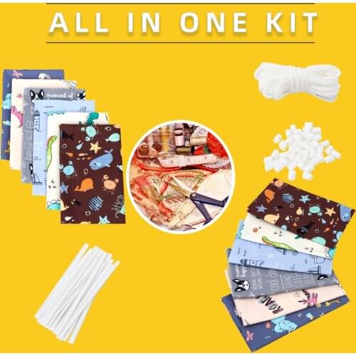 Xugar 50*40cm/Pack 6pcs/Pack Printed Cotton Fabric Patchwork cartoon Pattern Fabric Face Protection DIY Calico Sewing Supplies