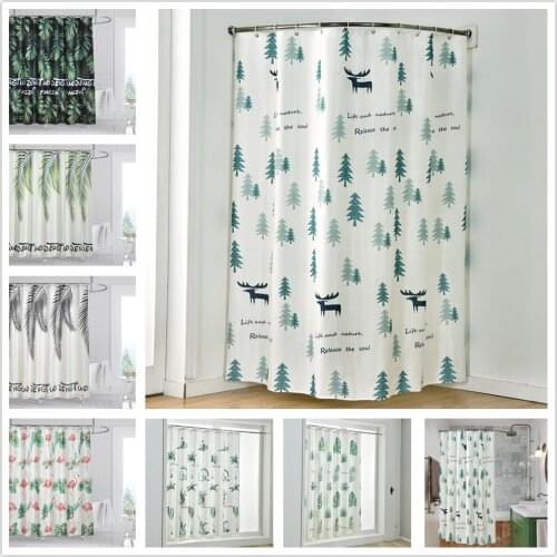 Leaf Print Bathroom Shower Curtains Jinya Home Decoration Thick Polyester Fabric Waterproof Pretty Curtain for Living Room Hot
