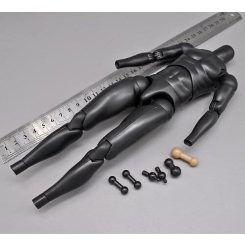 In Stock 1/6th Black Muscle Male Body Figures Death Soldier With Connector No Hands No Foot For Mostly 12inch Doll Soldier