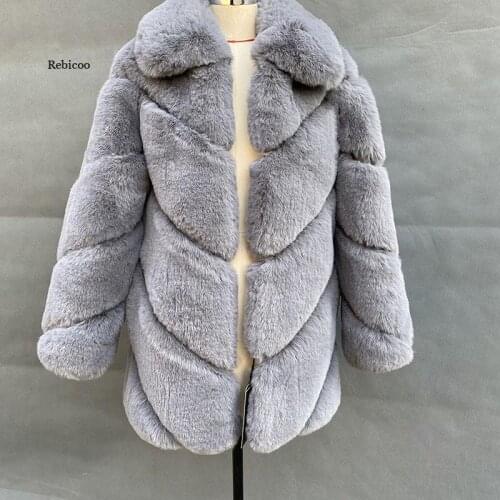 Women Jacket Faux Fur Coat From Artificial Autumn Winter New Oversize Warm Fake Fur Female Outerwear Clothing