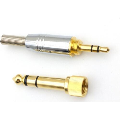 1set 1pcs 6.35 mm (1/4 in) Jack Male Plug to 3.5mm Jack +1pcs 3.5 Male Stereo connector