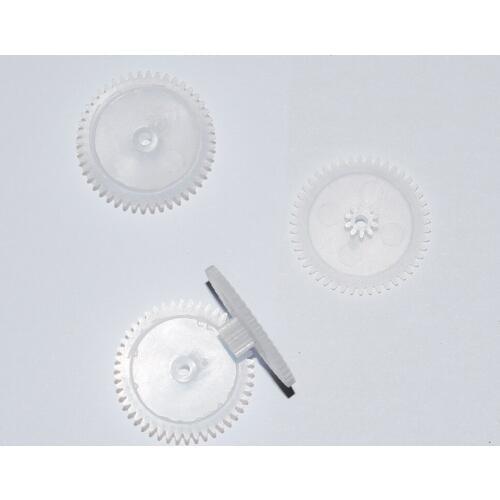 10/100pcs double layer gear 46+10teeth 0.5M shaft hole 2.05mm soft plastic /Technology model DIY Toy parts rc car robot ship