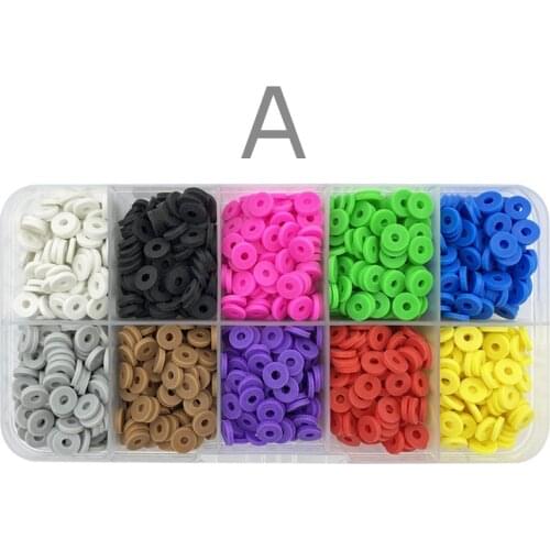 10 colors/1650pcs Flat Round Polymer Clay Spacer Beads replenish String for Jewelry Making DIY Bracelets Earring Set