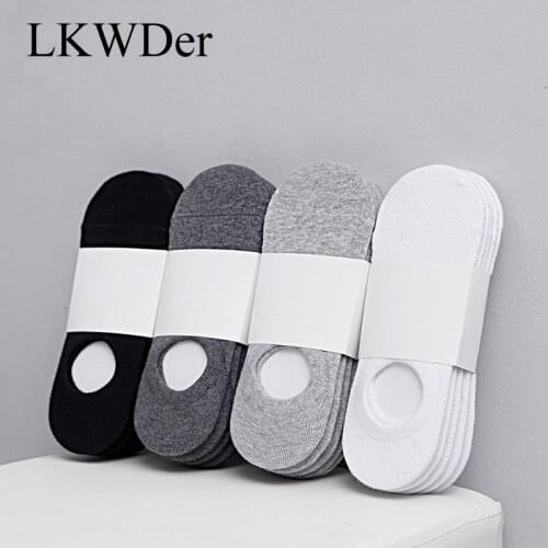 LKWDer 3 Pairs/Lot Mens Silicone Non-slip Incisible Boat Socks Follow The Foot Sport Running Socks Men Unisex Summer Socks Meias