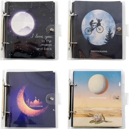 6 Inch 50 Pockets Photo Album Moon Loose Leaf Picture Storage Scrapbooking Case