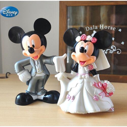 7 cm Minnie Mickey Mouse marry Action disney China red dolls kids Toy Figures wedding present kids gift