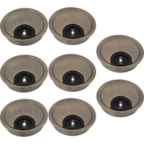 8x Zinc Alloy Wire Hole Cover for Computer Desk Wire 60mm Green Bronze