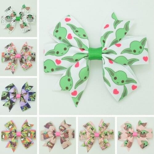 SUPWRF 1pcs 8 pcs Cartoon Hair Bows With Clip For Baby Girls Ribbon Hair Clip Boutique Barrettes Headwear Hair Accessories 3.1"