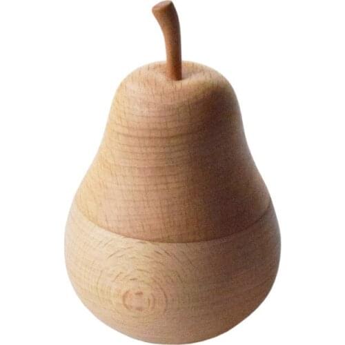Wood Toothpick Storage Black Walnut Toothpicks Organizer Small Pear Shape Fruit Fork Jar Container Creative Modern Kitchen Items
