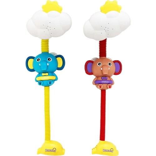 Baby Bathing Toy Kids 360 Adjustable Electric Elephant Shower Head Spray Sprinkler Bathroom Sprinkling Shower Swimming Water Toy