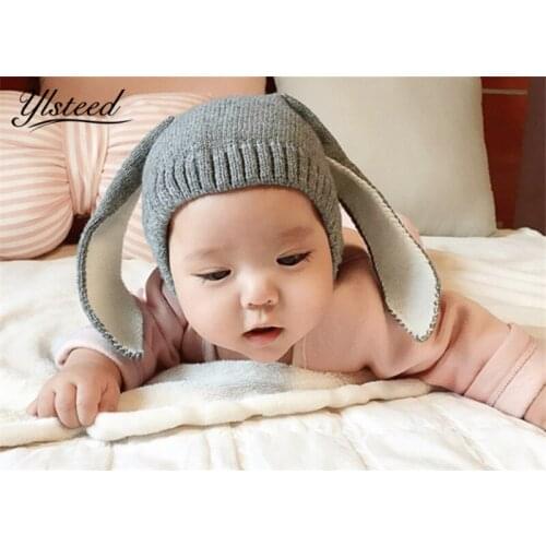 Baby Photography Props Baby Boy Girl Cartoon Rabbit Ears Hat Knitted Beanie Winter Cap Newborn Props Winter New Born Hat