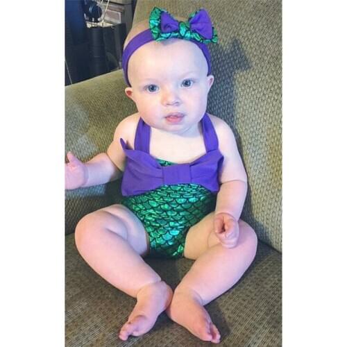 2-7Y Children Gril Bandage Mermaid Bikini Swimwear Kids One-Piece Swimmable Mermaid Tail Cosplay Costumes Discount Swimming Suit