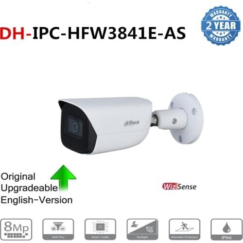 Dahua 8MP IP Camera WizSense Security Camera IPC-HFW3841E-AS H.265+ Built-in Mic Support 256G SD Card and Intelligent detection