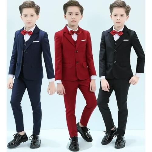 Formal Baby Boy Clothing Sets Tuxedo Children Wedding Suits Elegant Kids School Uniform Classic Teenager Boy Business Costumes