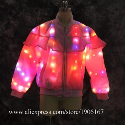 Colorful Led Luminous Women Clothes Light Up Led Halloween Masquerade Ballroom Costume Led Party Nightclub Dance Suit