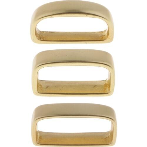 Metal Brass D Shape Buckle Loop Ring Belt and Strap Keeper for Backpack Bag Accessories