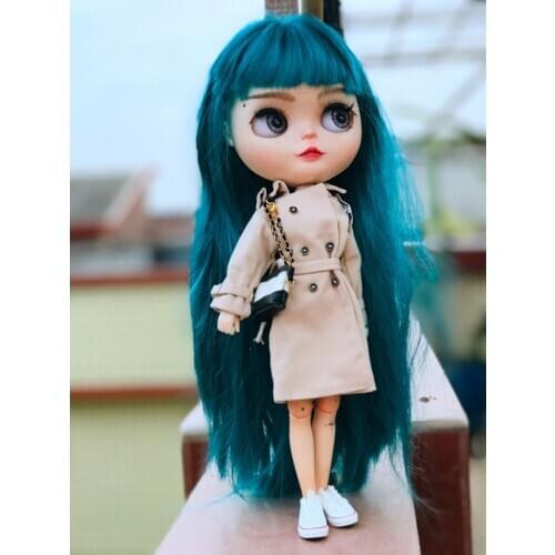 New 1PCS Fashion Blyth Handbag Grid Leather Chain Bag for Licca Momoko Kurhn 1/6 Dolls Accessories Can Open