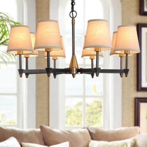 Motorcycle era American style living room chandelier restaurant dining table bedroom creative personality simple copper lamps