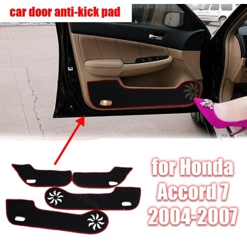 Polyester Trim Decal Carpet for Honda Accord 7 2004-2007 Car Door Anti Kick Pad Sticker Protective Mat Accessories