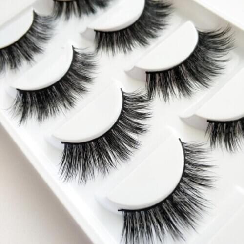 5pair Mink Eyelashes Long Black False Eyelash nature mink Lashes Eye Makeup Extension accessory tools