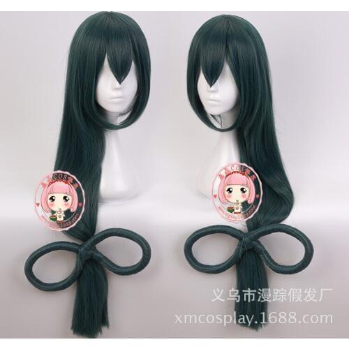 Boku no Hero Academia Cosplay Wig My Hero Hero Academia Tsuyu Asui Cosplay Wigs Hair For Costume Women Long Green Synthetic Hair