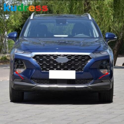 For Hyundai Santa Fe 2019 2020 2021 Red Front Turn Light Lamp Cover Trim Headlight Air Intake Inlet Trim Car Styling Accessories