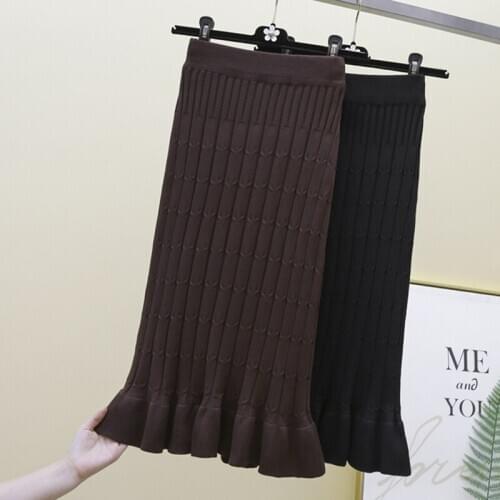 Qingerant Knitted Pencil Skirts