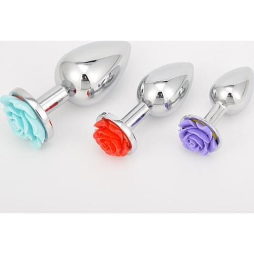 Rose Metal Butt Plug Woman with Crystal Jewelry Anal Plug Vaginal Plug Sex Toys for Woman Men Anal Toys for Gay Men Anal Toys