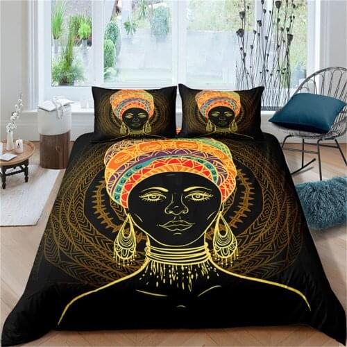 Home Textiles Luxury 3D Indian Woman Print 2/3Pcs Comfortable Duvet Cover PillowCase Bedding Set Queen and King EU/US/AU Size
