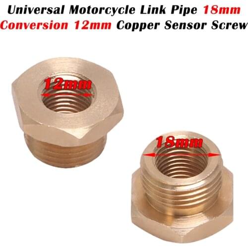 Universal Motorcycle Link Pipe 18mm - 12mm oxygen Copper Sensor Screw