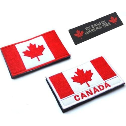 Embroidered Patch Canada Flag Badge Chest Cloth Maple Leaf Military Hook And Loop Morale Tactical Jacket Backpack Decoration