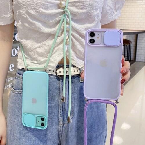 Camera Lens Protection Strap Cord Chain Phone case on For iPhone 12 11 Pro Max 8 7 6 Plus Xr X Xs Max SE 2020 Lanyard soft Cover