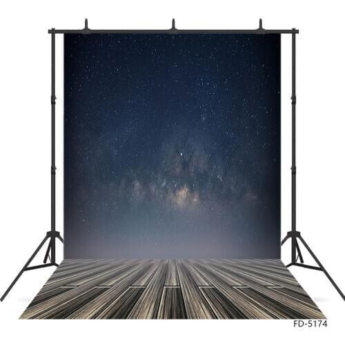 Starry Sky Wooden Plank Photography Backdrop Customized Fond Background for Baby Children Portrait Pets Photoshoot Photo Studio