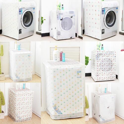 1pcs 60*56*83cm Transparent Waterproof Washing Machine Cover Sunscreen Home Automatic Impeller Roller Dust Cover