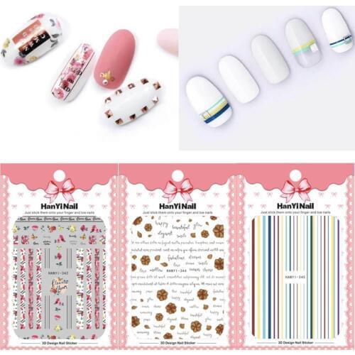 1pcs Colorful Multi-size Adhesive Stripe Line 3D Nail Sticker Flowers Strip Tape Leopard Design Decals DIY Nail Decoration new