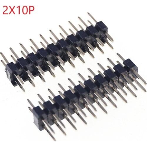 1000pcs 2x10 P 20 Pin 2.0 mm Pin Header male Dual row Straight PCB 180 Through Hole Insulator height 2.00mm Rohs Lead Free