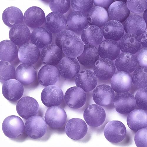 1000Pcs 8mm Imitation Cat Eye Resin Beads Frosted Style 10 Colors Round Loose Beads for Bracelet Necklace DIY Jewelry Handmade