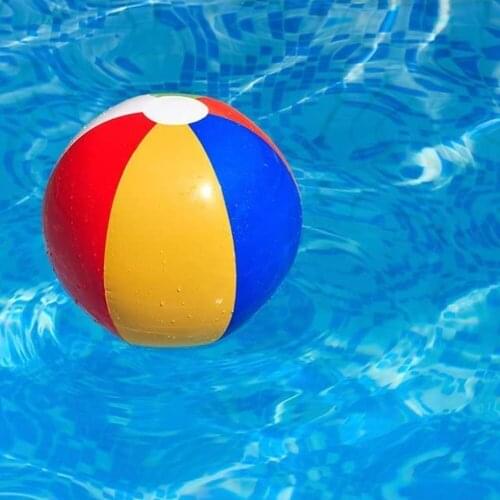 12pcs Inflatable Beach Ball PVC Water Balloons Rainbow-Color Balls Summer Outdoor Beach Swimming Toys for Kids Children