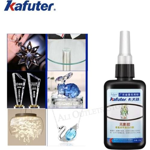 250ml Kafuter Strong power UV Glue UV Curing Adhesive Transparent Crystal and Glass Adhesive for Acrylic metal glass with light