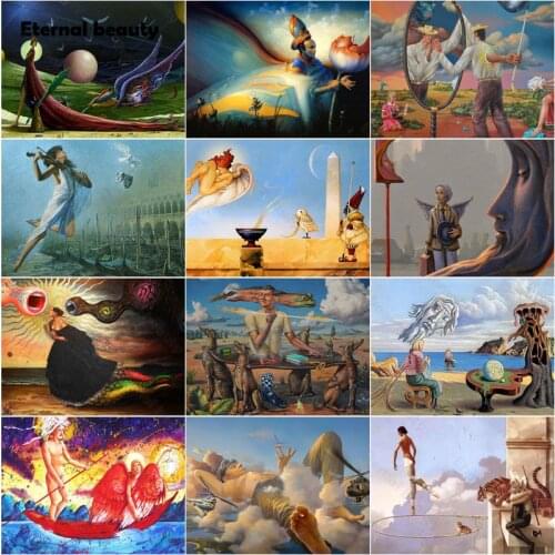 Diamond Painting Abstract Art Modern Diamond Embroidery Pictures of Rhinestones Home Decoration Full Round Drill Diamond Mosaic