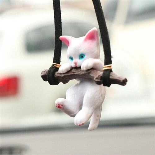 Car Pendant Creative Cute Branch Cat Rearview Mirror Pendant Car Interior Decoration Car Interior Accessories 1 Pc