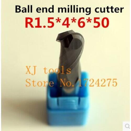 Free shipping 5PCS*2F-R1.5*4*6*50L alloy ball end milling cutter, carbide end milling cutter, CNC engraving knife,CNC tool