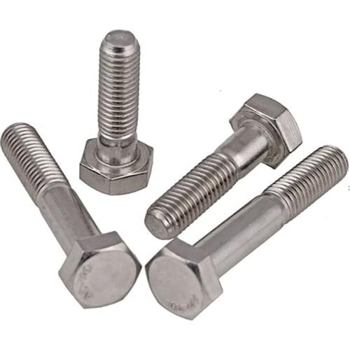 Partially Thread External Hex Head Screws A2 Stainless Steel Half Thread Outside Hexagon Bolts M10 M12