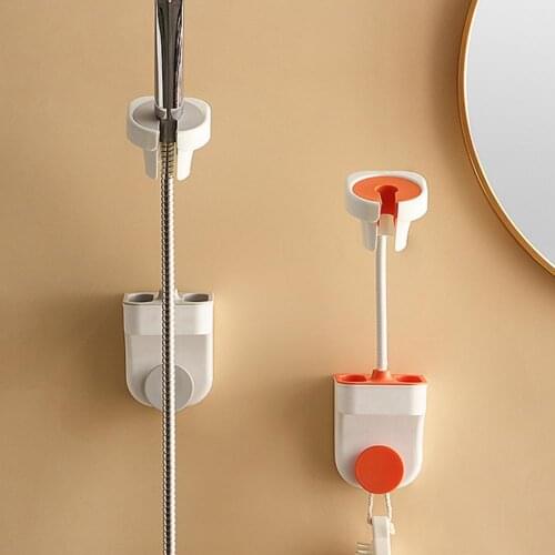 Shower Holder Adjustable Shower Bracket Punch Free Strong Stickiness Self adhesive Plastic Hair Dryer Space Organizer Tools