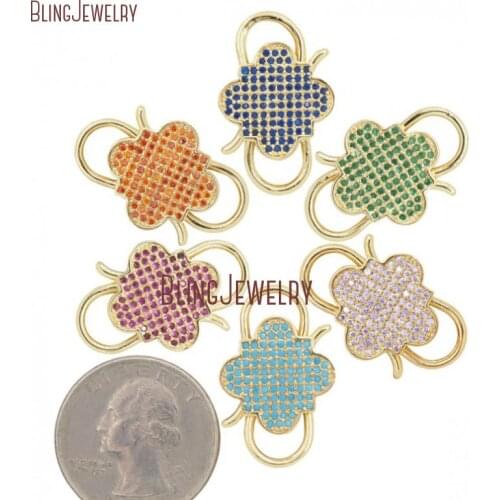 CZ Ziricon CZ Micro Pave Lock Double-ended Padlock Antique Lock 17x27mm FC30035