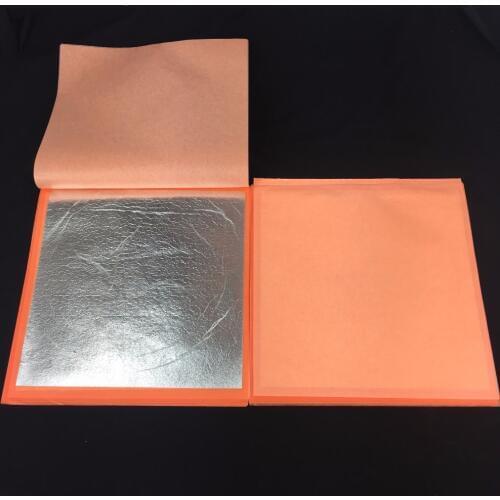 Imitation Silver Leaf Aluminum foil 14 x 14 cm, transfer booklet, 25 pieces per booklet, 20-40 booklets, free shipping